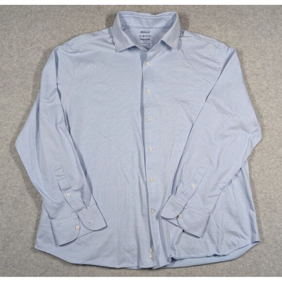 BOGGI Men Shirt XXXL Regular Fit Japanese‎ Exclusive Check Grid Jersey Knit - Picture 1 of 8